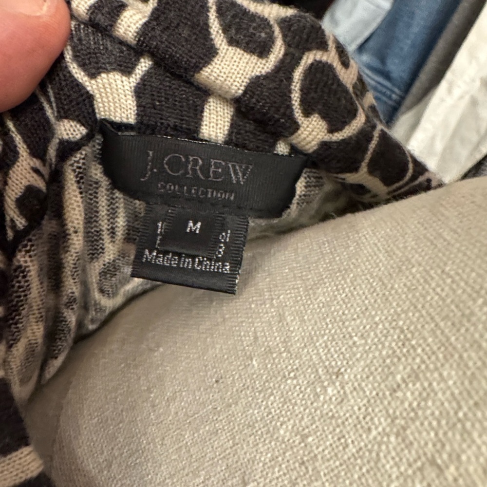 J. Crew Collection Chic Black & Cream Patterned Top Mini Dress Size Medium - Picture 7 of 7
